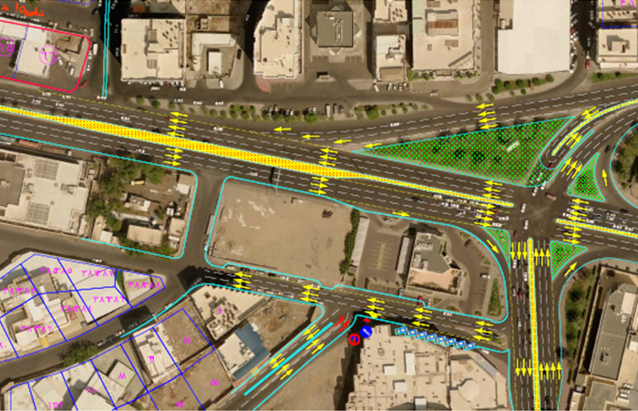 Traffic Studies and Road Design at different locations in Makkah City